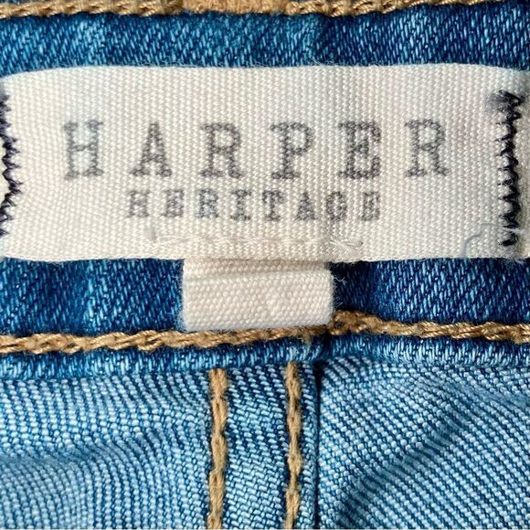 Harper Heritage Vintage Straight with Fray Distressed Jeans in Blue Women’s 24 - Picture 7 of 10